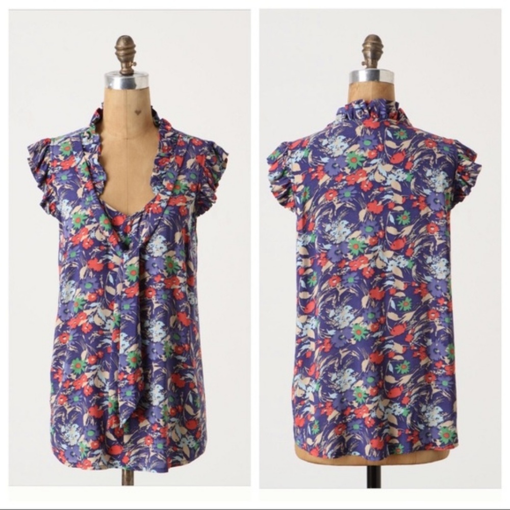 Anthropologie Porridge Loosened Shelby Floral Top
